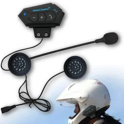 BT-12 500MaH Long Backup Dual Bluetooth Connectivity Wireless On- Ear Headphone Helmet Mount-image-50