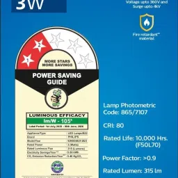 philips 3 W Basic Round B22 LED Bulb image 3