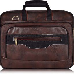 Brown & Black Color Faux Leather 28L Messenger Bag For Men KE-BG106 Waterproof Messenger Bag-image-25