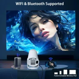 Omex 4K Android 12 BT5.0 Dual Band WiFi6G (260 ANSI) Netflix Prime YouTube (4000 lm / 1 Speaker / Wireless / Remote Controller) Portable Projector image 3