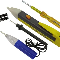new 1pc Voltage Alert 1pc Continuity Tester and 1pc Electric Tester (Pack of 3) Analog Voltage Tester-10