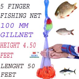 5 FINGER 100 MM 16 MD FISHING NET Aquarium Fish Net-image-80