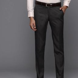 Men Slim Fit Brown Polyester Trousers-image-38