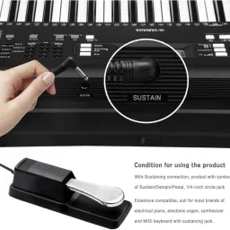 imaginea Universal Sustain Pedal for Keyboard, Digital Piano & MIDI Controller Damper & Sustain Pedal image 4