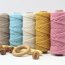 craft affair | 3ply Twisted Oragnic Cotton Macrame thread (Each Color 10 Meter, 3mm) | Macrame Thread for Wall Hangers and DIY Projects | Pack of Five image 2