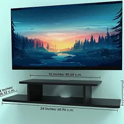 antioue mart Tv Setup Box Wooden Wall Shelf image 2