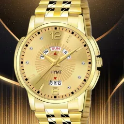 ORIGINAL GOLD PLATED DAY & DATE FUNCTIONING FOR BOYS Analog Watch - For Men HMTY-7008-image-12
