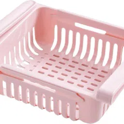 Fruits/Vegetables Kitchen Rack Plastic Refrigerator Fridge SpaceSaver Organizer Slide Storage Basket Shelf Rack Plastic-image-49