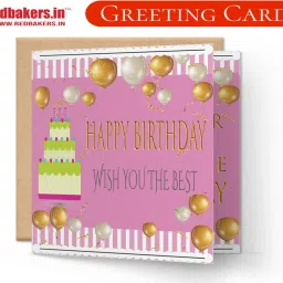 Happy Birthday Pink Theme Greeting Card Greeting Card-32