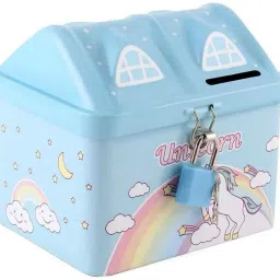 best class Unicorn Coin Bank hut shape Money Box for Kids Coin Bank-image-98