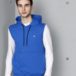 Sleeveless Self Design Men Sweatshirt-image-4