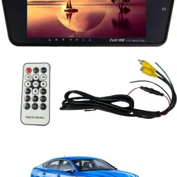 7Inch Rearview Monitor Mirror with BT,Touch Button 185 Black LCD-image-2