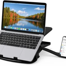 TRICX TRICX LAPTOP STAND Adjustable Laptop Stand, Portable, Ventilated, Foldable with Phone Holder Stand Laptop Stand-25