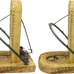 2 No's of Wooden Rat Traps Rodent trap killer Reusable Mouse Traps for Mice Snap Trap-image-2