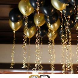 Solid 51Pcs Black And Golden Metallic Balloons For Birthday Balloons For Decorating Balloon-image-46