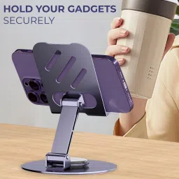 Flipkart SmartBuy Mobile Stand & Tablet Stand Foldable & 360° Rotatable Height & Angle Adjustments Mobile Holder image 2