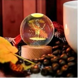 3D Crystal Ball Table Lamp with Wooden Base Table Lamp-image-100