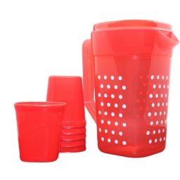 - Picnic Jug 1.5 LTR with 6pc Glass for Juice/Water Serve (Red Color) Jug Glass Set-image-21