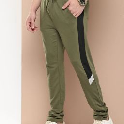 Men Solid Green Track Pants-image-57