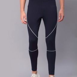 Solid Men Dark Blue Tights-image-16
