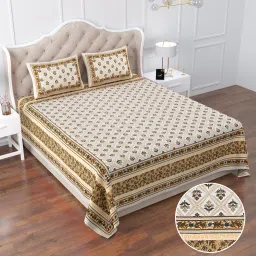 144 TC Cotton Double Jaipuri Prints Flat Bedsheet-image-86