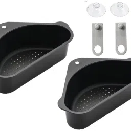( Combo Pack of 2 Triangle Shape Sink Holder Rack Strainer-picture-38