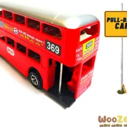 woozee DOUBLE-DECKER BUS Miniature Pull Back Bus with Doors Openable image 2