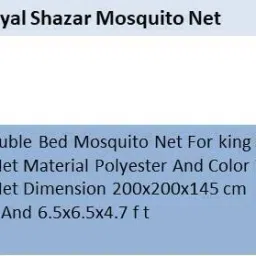 royal shazar Polyester Adults Washable Double Bed Mosquito Net Material Polyester King Size White & Blue Pack Of 1 Mosquito Net image 4