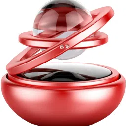 Double Ring Crystal Auto Rotate Car Perfume Air Car Fresheners(RED) Aroma Oil-15