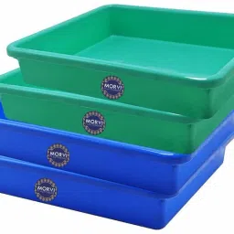 Exel 555 Tray, Set of 4, Blue & Green Color, Made in India Tray-image-88