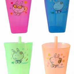 Birthday Return Gift In Bulk For Kids | Cartoon Design Sipper |Straw Cup (4 Pcs)-18
