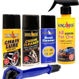 BIKE CARE KIT ( CHAIN LUBE AND CLEANER RUST REMOVER AND BIKE POLISH FULL CARE KIT 150 ML EACH LUBRICANT WITH CLEANING BRUSH AND 200 ML POLISH Chain Oil-picture-0