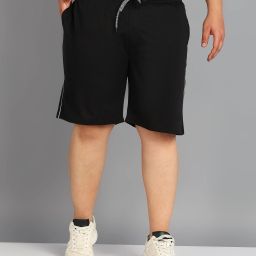 Solid Men Black Casual Shorts-image-11