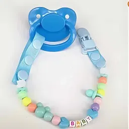 Safe Feeding BPA- Free Clinally Designed Baby Chain Clip Pacifier- Blue Soother Soother-28