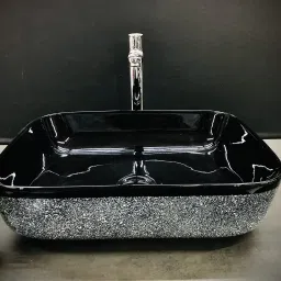Premium Designer Ceramic Wash (M22) with Waste Pipe & Coupling set (20*15.5*5)(M22) Table Top Basin-image-53