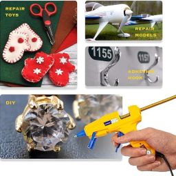 hotgluegun 30W Hot Glue Gun with 5 Transparent + 5 Colored + 5 Glitter Glue Sticks Standard Temperature Corded Glue Gun image 3