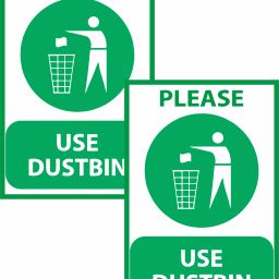Use Dustbin Sign Adhesive Sticker Set Of 2 Emergency Sign-image-21