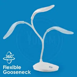 akr LED RECHARGEABLE LAMP Study Lamp (21, White) Table Lamp image 2
