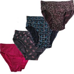 Pack of 4 Women Hipster Pink, Grey, Dark Blue, Brown Panty-image-121