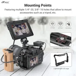 SUPERNIC A7R3 Metal Cage for A7S3, A7M3, A9 Built-in Quick Release A7R3 Metal Cage for A7S3, A7M3, A9 Built-in Quick Release Plate for Arca-Type, Camera Rig image 5