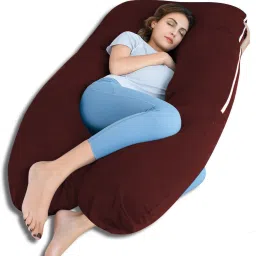 "Enjoy full-body comfort and support for a more peaceful pregnancy journey." Microfibre Solid Pregnancy Pillow Pack of 1-image-17