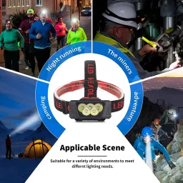 care 4 USB Rechargeable Long range Emergency Headlamp Torch Light For Outdoor Torch image 4