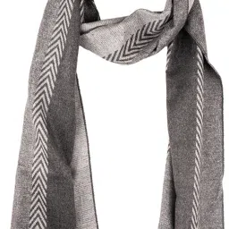 Geometric Print Wool Blend Men Grey Scarf-0