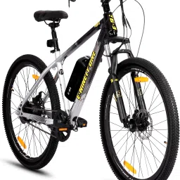 WOLVERINE X 10.4Ah Battery Front Suspension 250 Watt IP65 BLDC Motor Black Gold 29 inches Single Speed Lithium-ion (Li-ion) Electric Cycle-image-117