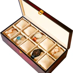 Wooden Watch Box Organizer-Premium Matte Finish ,Plush Velvet,Robust Exterior Watch Box-image-27