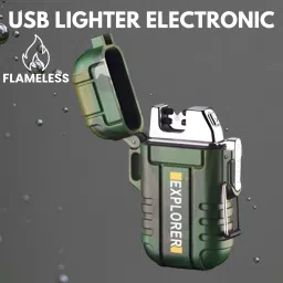 Explorer USB Cigaratte Lighter, Windproof Flameless ARC Rechargeable LighterF196 Explorer USB Cigaratte Lighter, Windproof Flameless ARC Rechargeable LighterF196 Pocket Lighter-image-5
