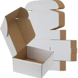 Self-Locking Box Craft Paper White 3 Ply Flat Box – Corrugated Mailer 4x4x1.5 Inch for Products Packaging Box-image-17