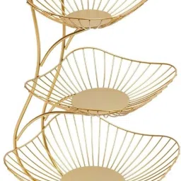 3 Tier Multipurpose Countertop Organizer Basket with Handle for Home and Kitchen Iron Fruit & Vegetable Basket-22