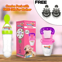 combo fruit and food nibbler with spoon feeding bottle Teether and Feeder-10