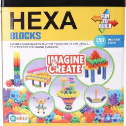 Hexa Blocks Mega Set, 250 Pieces Small Size Building Blocks for Kids-16